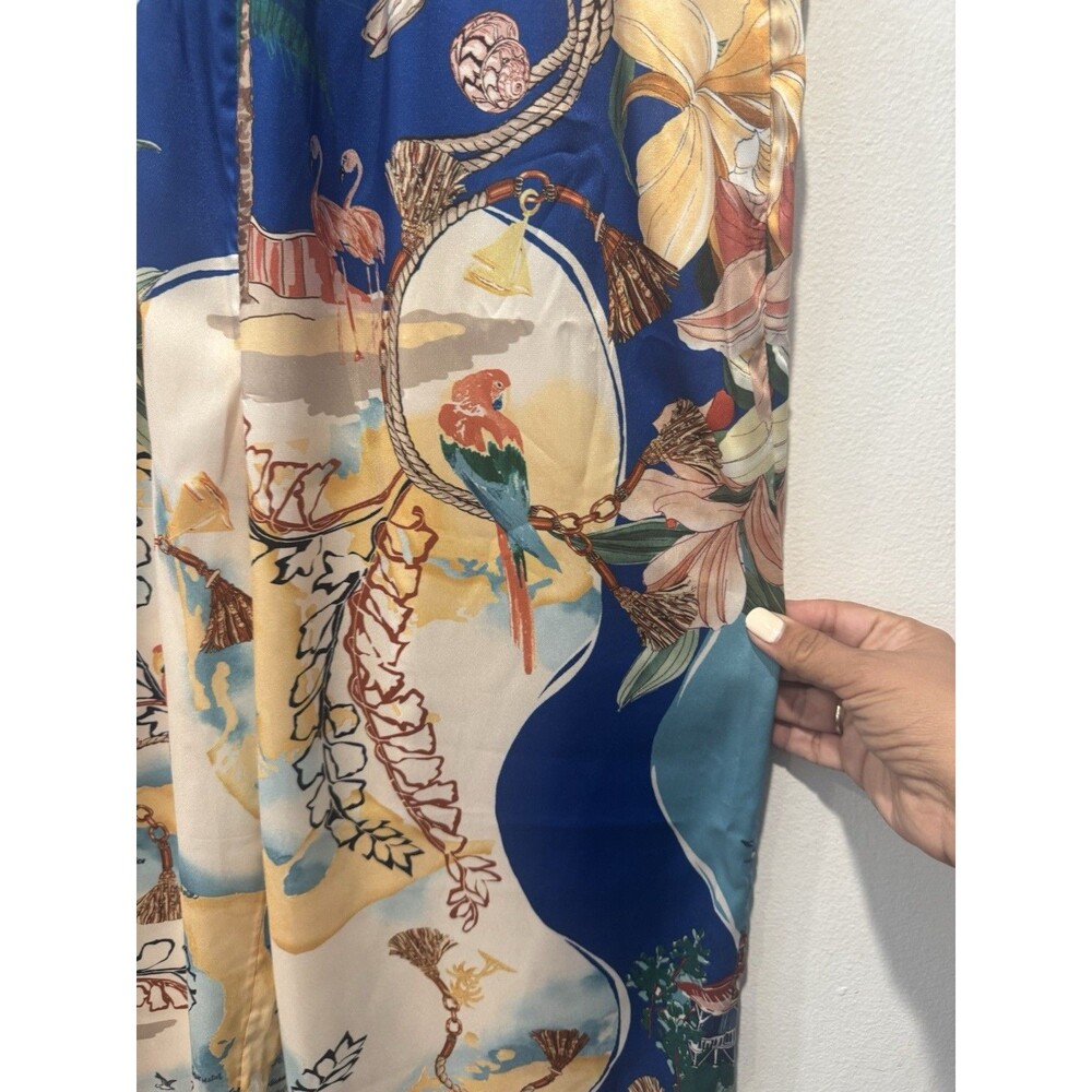 NWT CHICO'S Sanibel Island Print Wide Leg Silky Pants Women's Size 8 - Picture 5 of 12